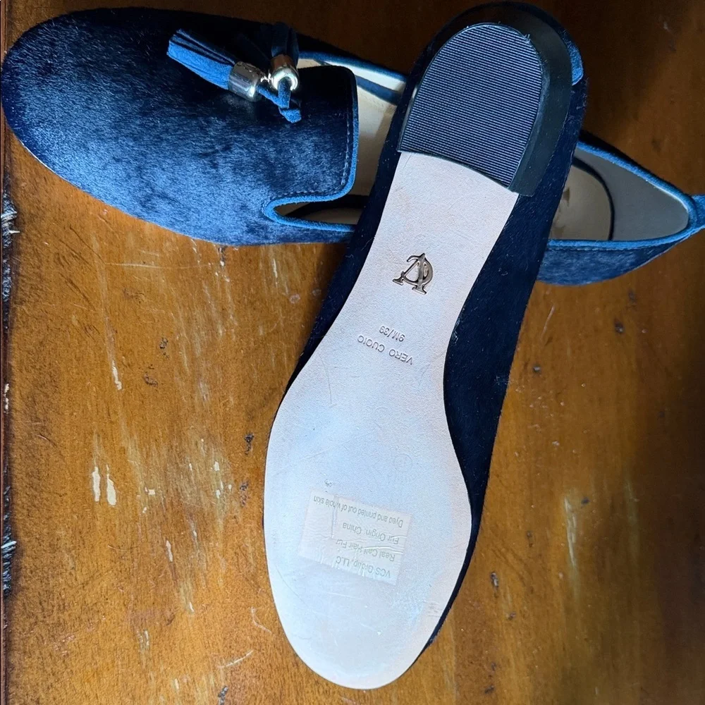 Vince Camuto Navy Tassel Loafers Shoes Size 9 (39)